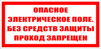 S13 опасное электрическое поле. без средств защиты проход запрещен (пленка, 200х100 мм) - Знаки безопасности - Знаки по электробезопасности - Магазин охраны труда ИЗО Стиль